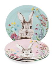 Set Of 4 Bunny Salad Plates | TJ Maxx
