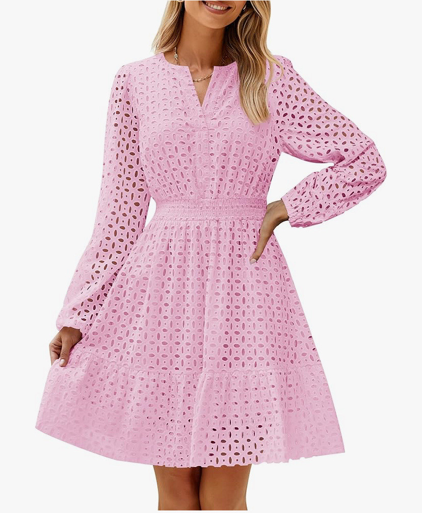 Easter dress - I love the style of this dress; tucked waist, eyelet-like pattern, flowy skirt; this is so good, and so flattering 


#amazon #easterdress #springdress #under40 #salefinds #eyeletdress 



#LTKOver40 #LTKU #LTKSaleAlert