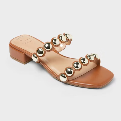 Women’s Caity Sandals with Memory Foam Insole - A New Day™ Cognac 9 | Target