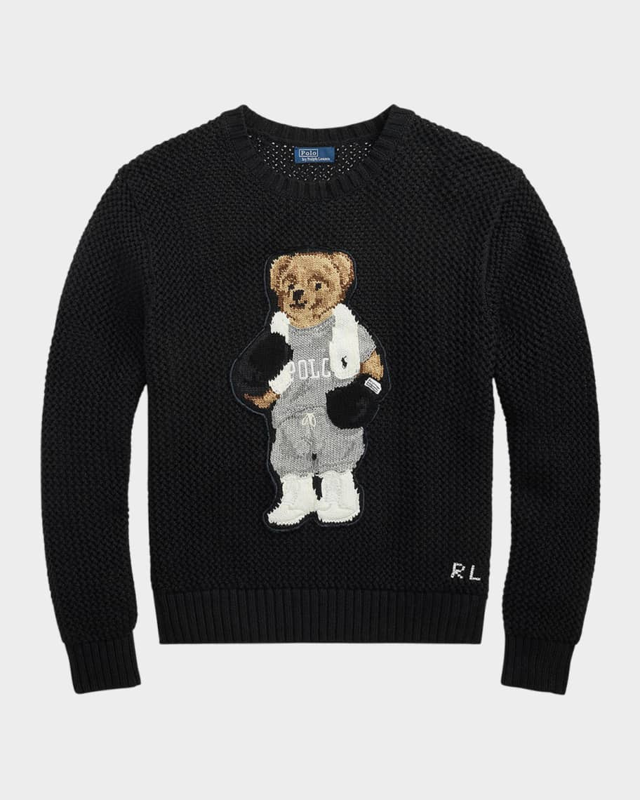 Polo Ralph Lauren Polo Bear Cotton Crewneck Sweater | Neiman Marcus