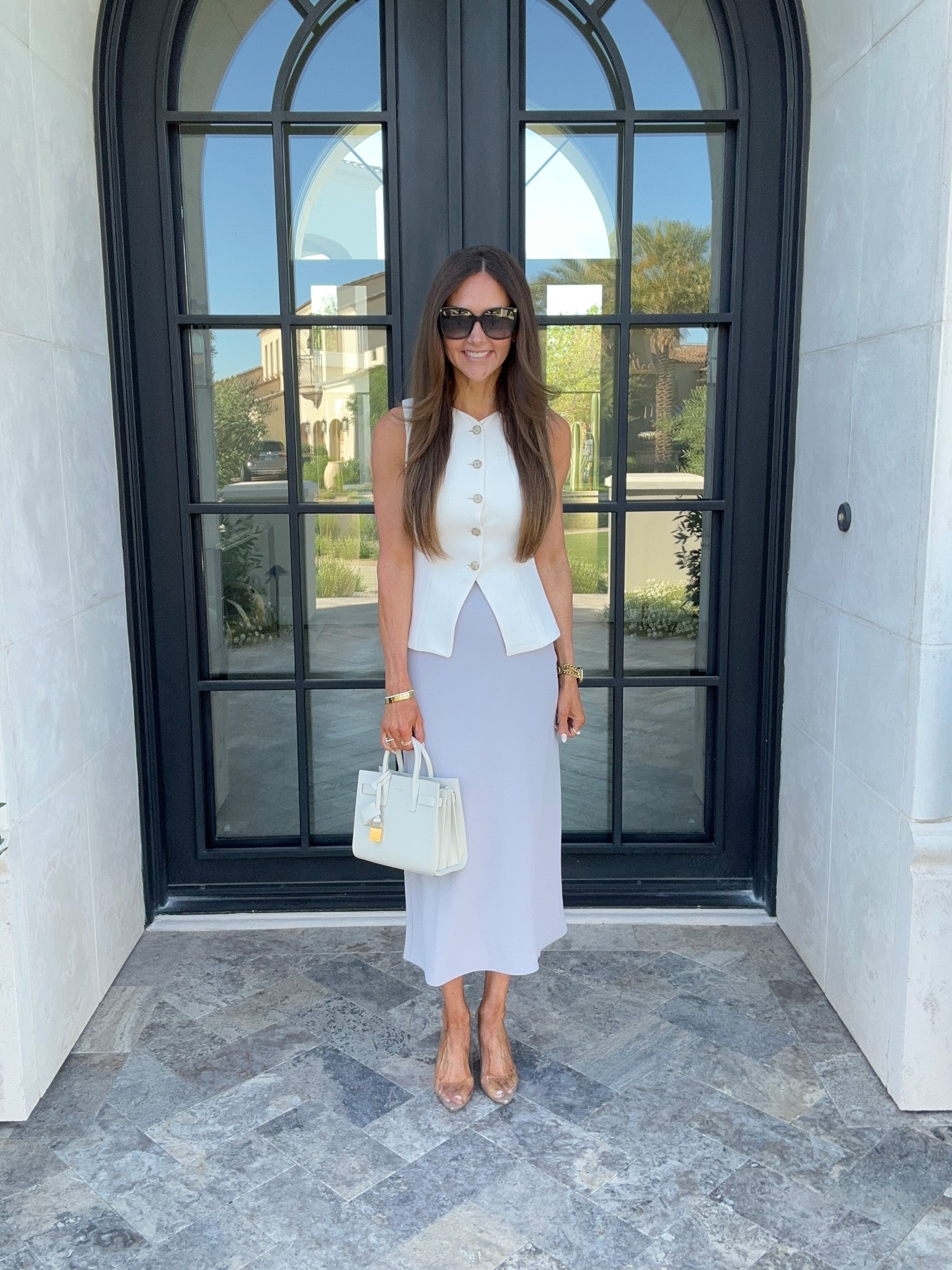 Wearing 00 in skirt color Ashen and vest color birch. Linked some Amazon options for similar look as well 🤍

#LTKWorkwear #LTKStyleTip #LTKOver40