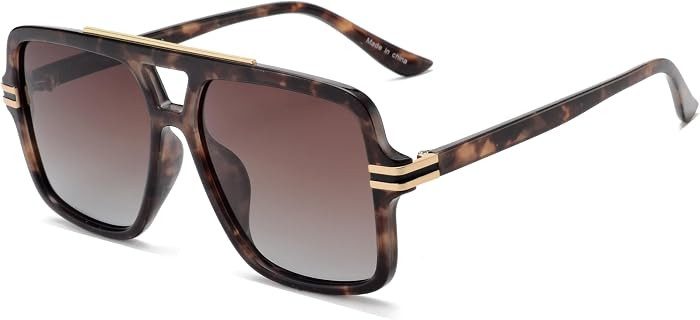 OUWEN Retro Oversized Polarized Square Sunglasses Womens Mens OW2237 | Amazon (US)