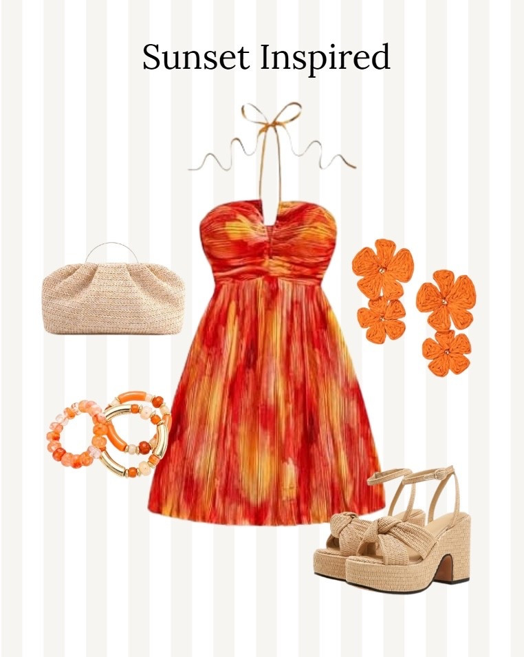 Sunset inspired summer look 

#summer #ootd #resortwear #vacationlooks #summerlooks

#LTKgrwm #LTKootd #LTKTravel
