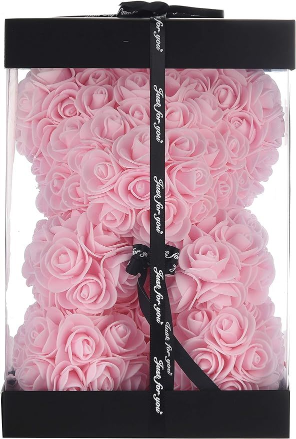 Rose Bear Rose Teddy Bear, Flower Bear Cub, Forever Rose Everlasting Flower for Window Display, A... | Amazon (US)