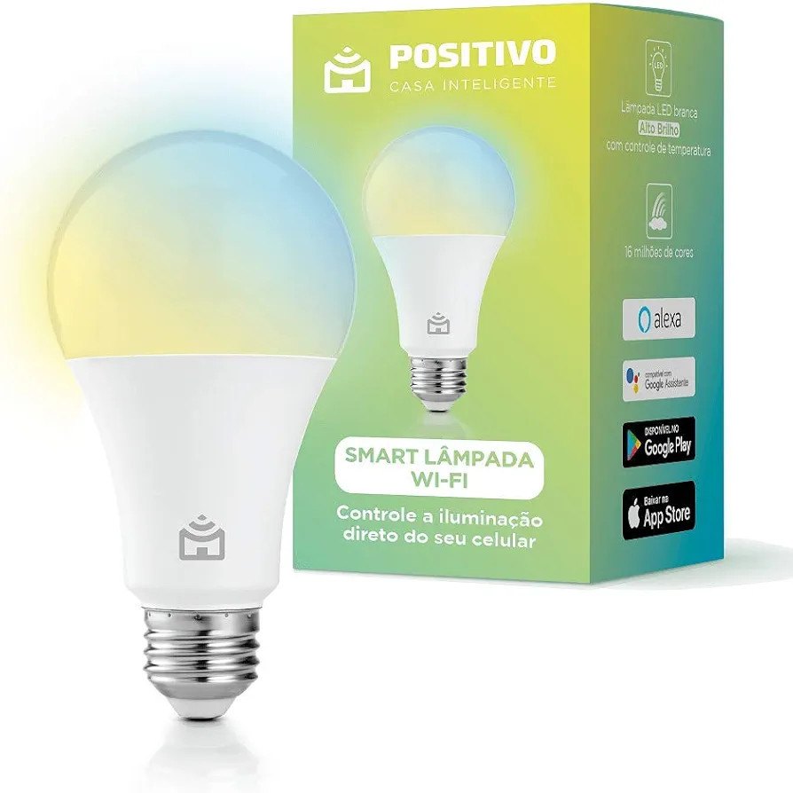 Smart Lâmpada Wi-Fi Positivo Casa Inteligente, Iluminação Branca (Quente e Fria) e RGB (Até 1... | Amazon (BR)