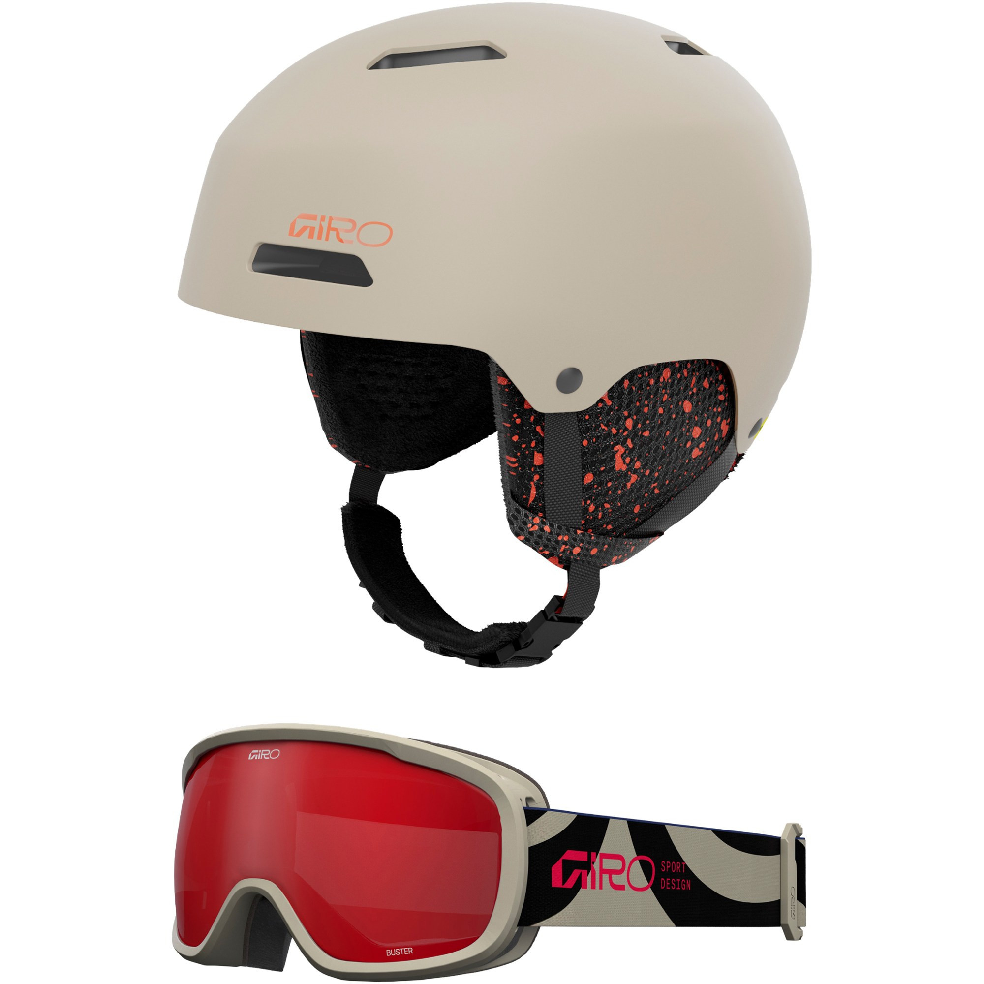 Giro Crue Mips Snow Helmet and Buster Goggles Combo Khaki XS | REI