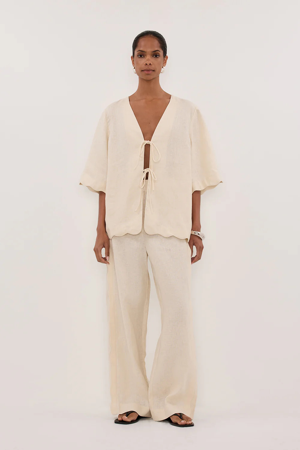 LELA SANDSTONE LINEN SHIRT | DISSH