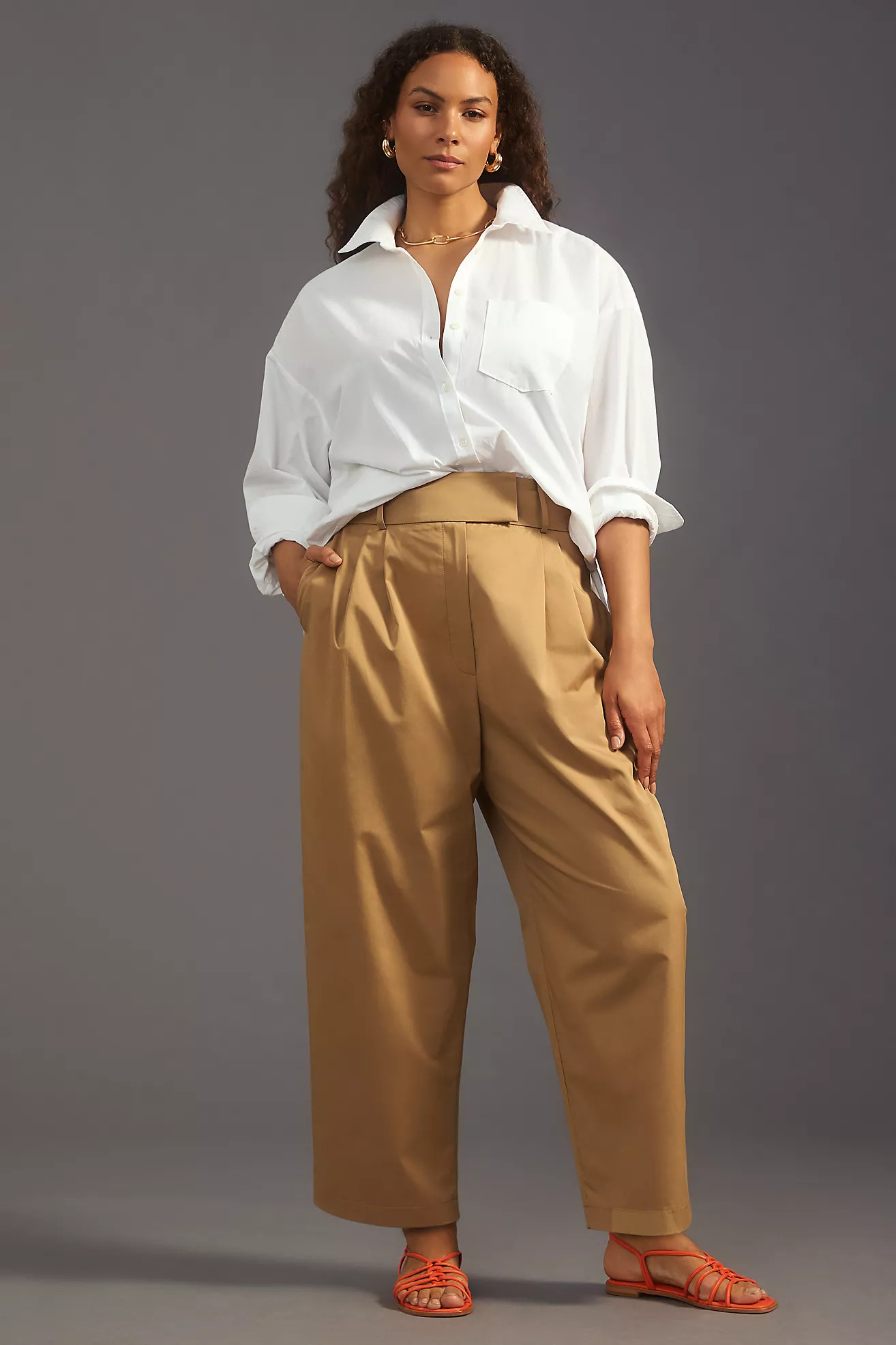 Exquise Barrel-Leg Chino Pants | Anthropologie (US)