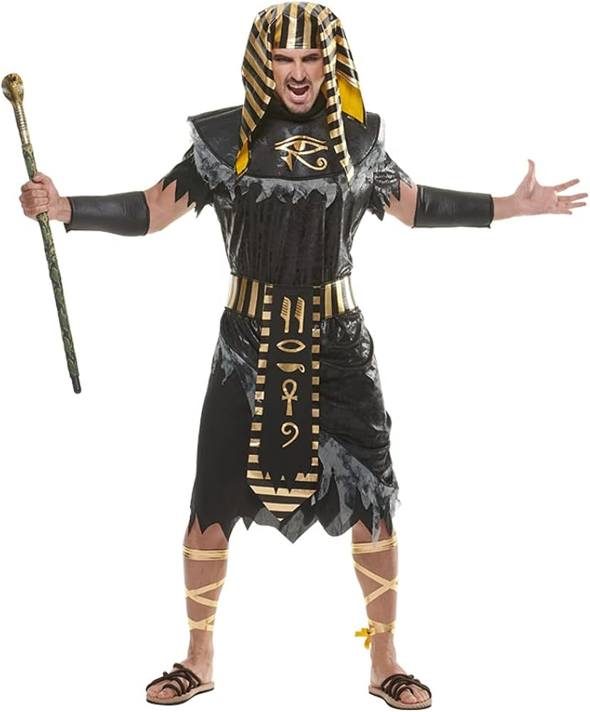 Halloween Black Egyptian Pharaoh Men’s Costume Adult Historical King of Egypt Outfit Headpiece ... | Amazon (US)