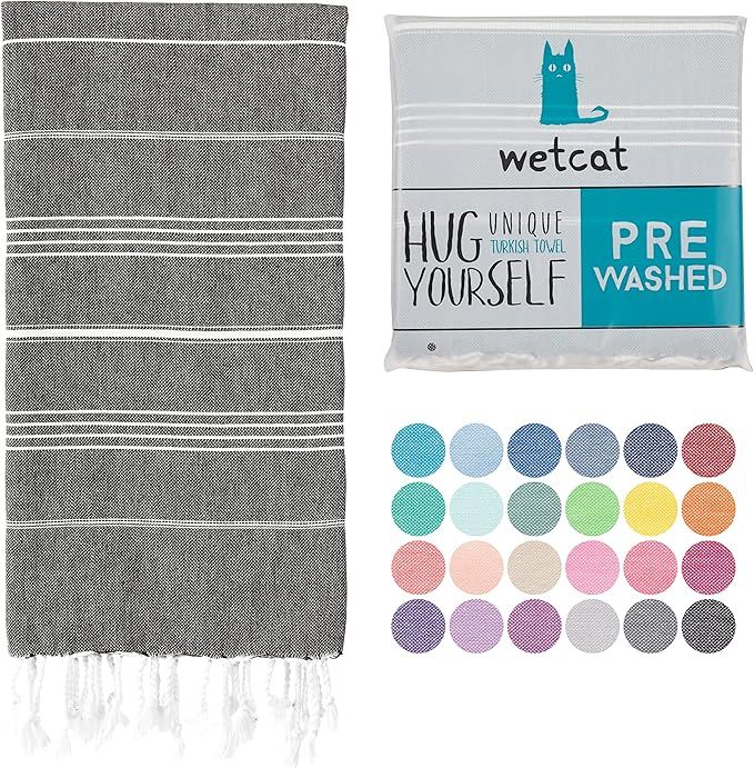WETCAT Turkish Beach Towel (38 x 71) - Prewashed for Soft Feel, 100% Cotton - Quick Dry Beach Tow... | Amazon (US)