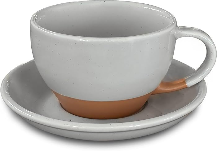 Mora Ceramic Latte Art Mug With Saucer - 10.5 oz, Round Bottom For Perfect Pours - Cafe Cups for ... | Amazon (US)