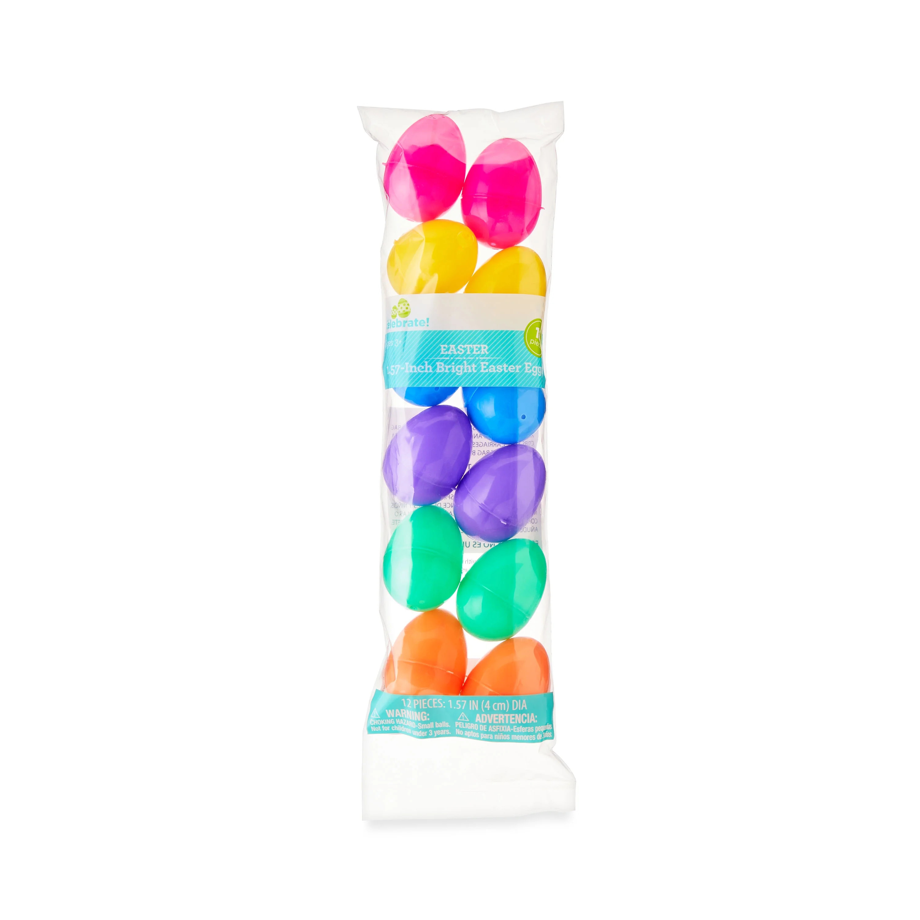 Easter Bright Multicolor Plastic Fillable Eggs, 1.5 in, 12 Count, by Way To Celebrate | Walmart (US)