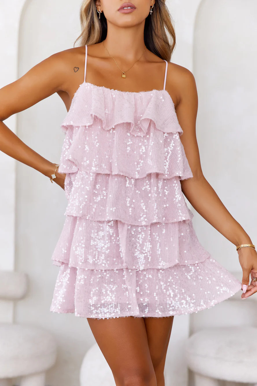 Party Glitz Sequin Mini Dress Pink | Hello Molly (AU)
