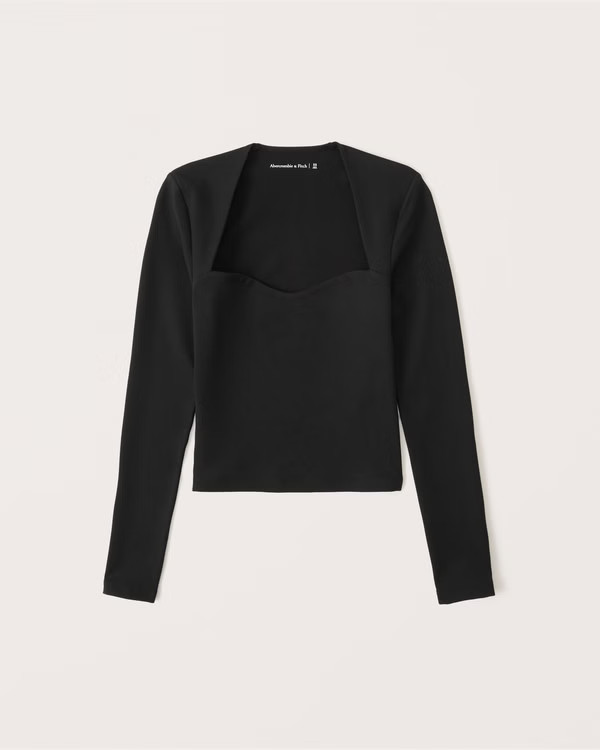 Double-Layered Seamless Fabric Sweetheart Top | Abercrombie & Fitch (US)