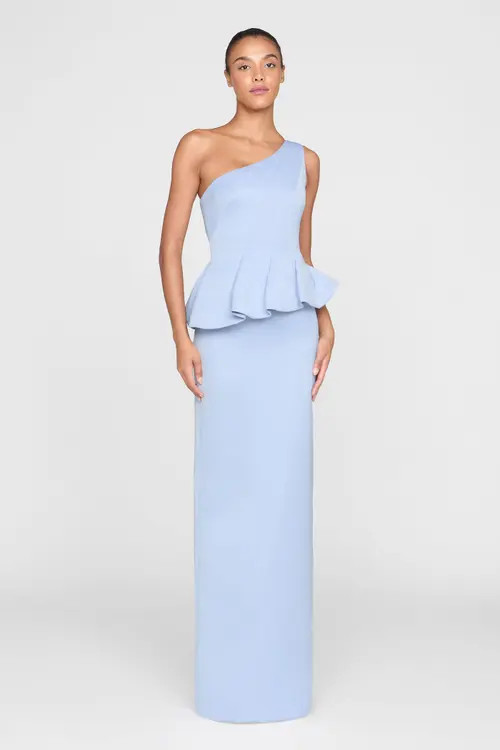 Theia Zenobia Duchess Satin Gown in Serenity Blue at Nordstrom, Size 4 | Nordstrom