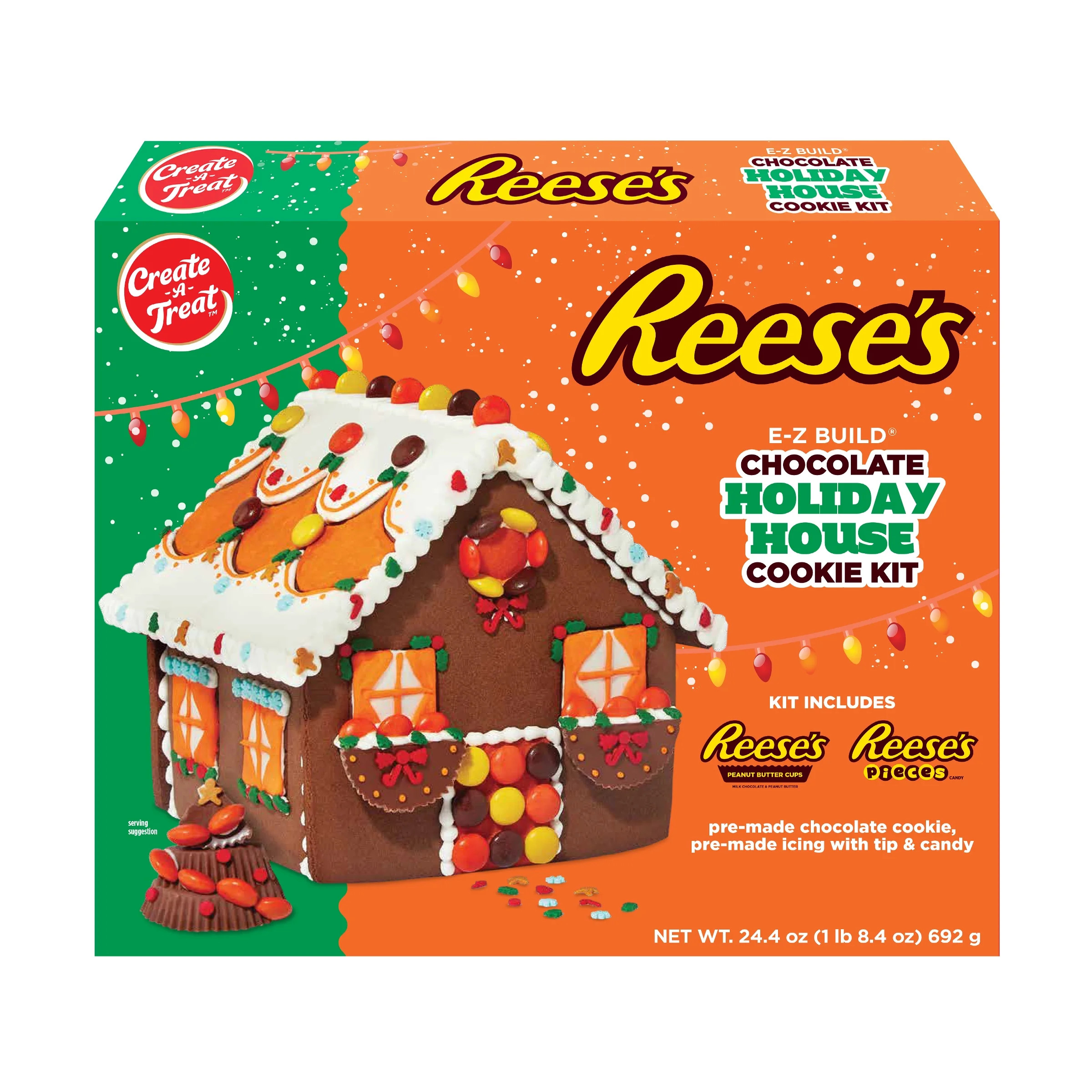 Create a Treat Reese's Chocolate Holiday House Cookie Kit, 24.4 oz, Regular Size, Contains Peanut... | Walmart (US)