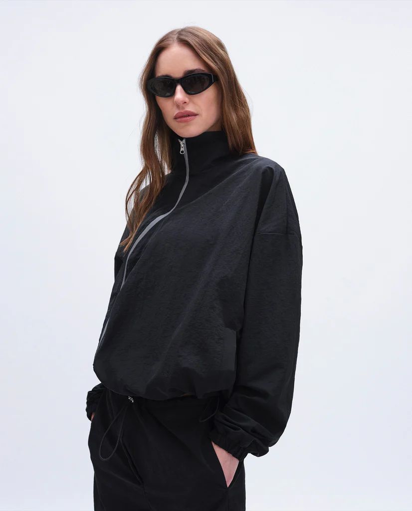 Nylon Asymmetric Jacket - Black | Adanola UK