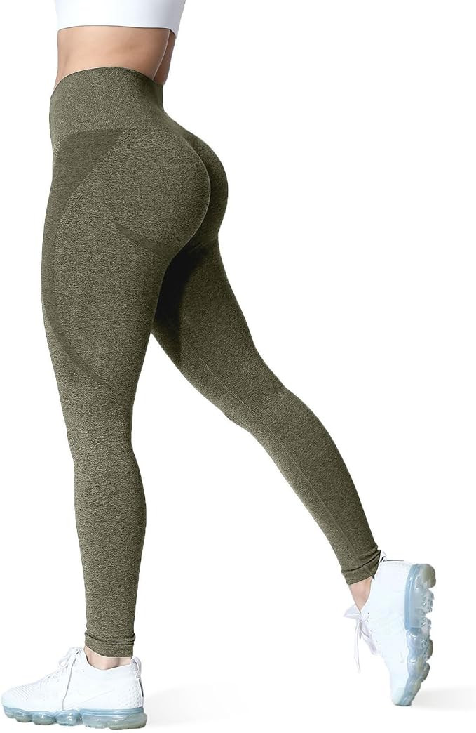 Aoxjox Workout High Waisted Seamless Leggings for Women Smile Contour Athletic Yoga Pants Tights ... | Amazon (US)