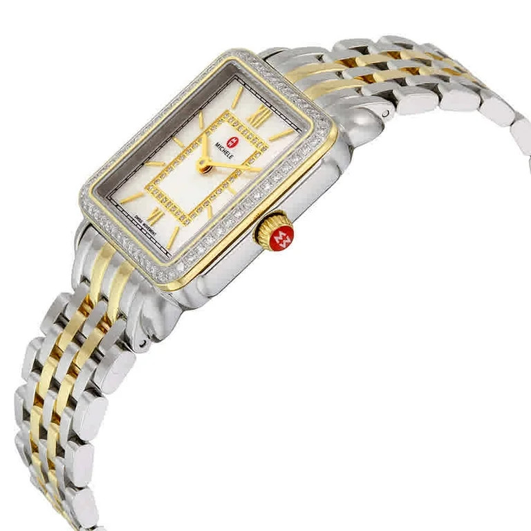 Michele Women's Deco II Mid Two-Toned Diamond 26mm Watch MWW06I000004 | Walmart (US)
