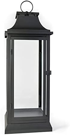 Serene Spaces Living Black Hurricane Lanterns With Clear Glass Panels, Perfect For Home Decor, Pa... | Amazon (US)