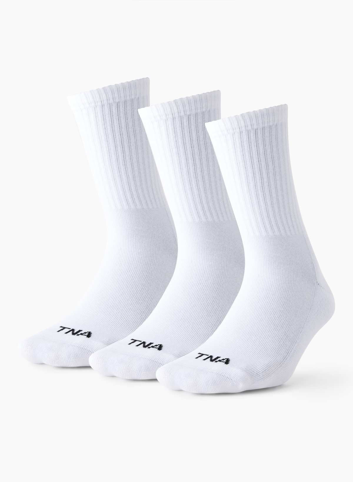 Tna Best-Ever Crew Socks 3-Pack in White | Medium/Large | Cotton/Nylon/Elastane | Aritzia