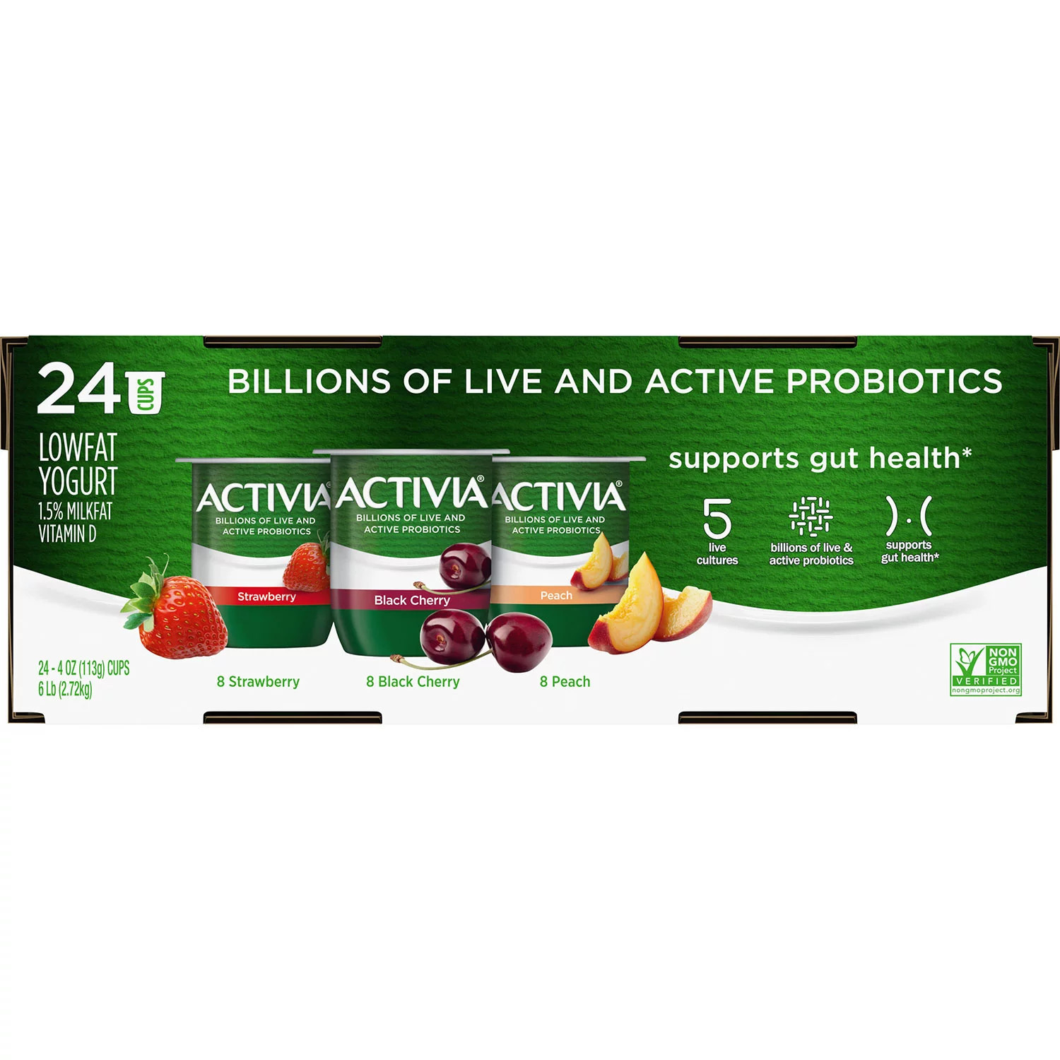 Activia Probiotic Lowfat Yogurt Variety Pack, 4 oz., 24 ct. | Sam's Club