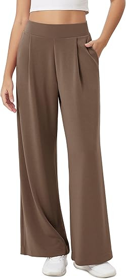 ODODOS Modal Soft Wide Leg Pants for Women High Waist Casual Relaxed Pants with Pockets-27/29"/ 3... | Amazon (US)