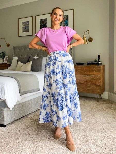 Summer work style with pink @oldnavy top + @abercrombie floral skirt 

#LTKWorkwear #LTKStyleTip #LTKSeasonal
