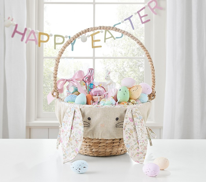 Floral Bunny Ear Easter Basket Liners | Pottery Barn Kids