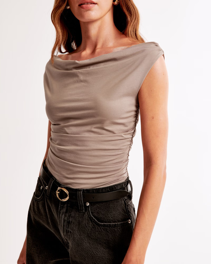 Women's Off-The-Shoulder Ruched Top | Women's New Arrivals | Abercrombie.com | Abercrombie & Fitch (US)