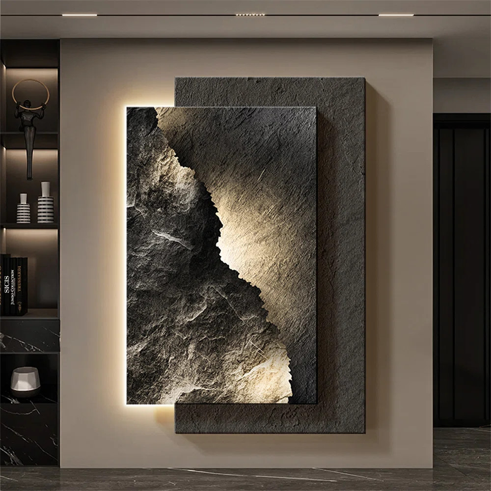 Rectangle Sandstone with LED living room large wall art,wall art | Wayfair North America