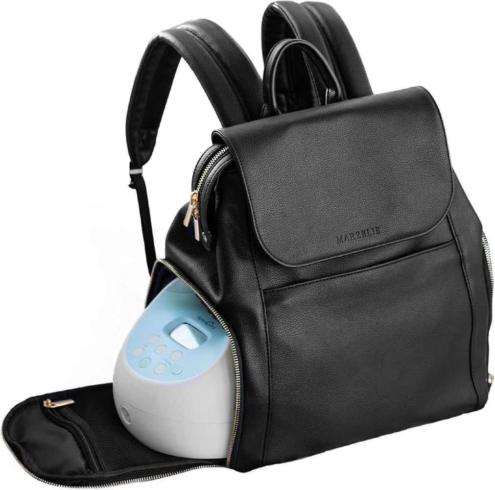 Vegan Leather Breast Pump Bag with prep mat | Compatible with Spectra S1 S2 | Pump Bag with coole... | Amazon (US)