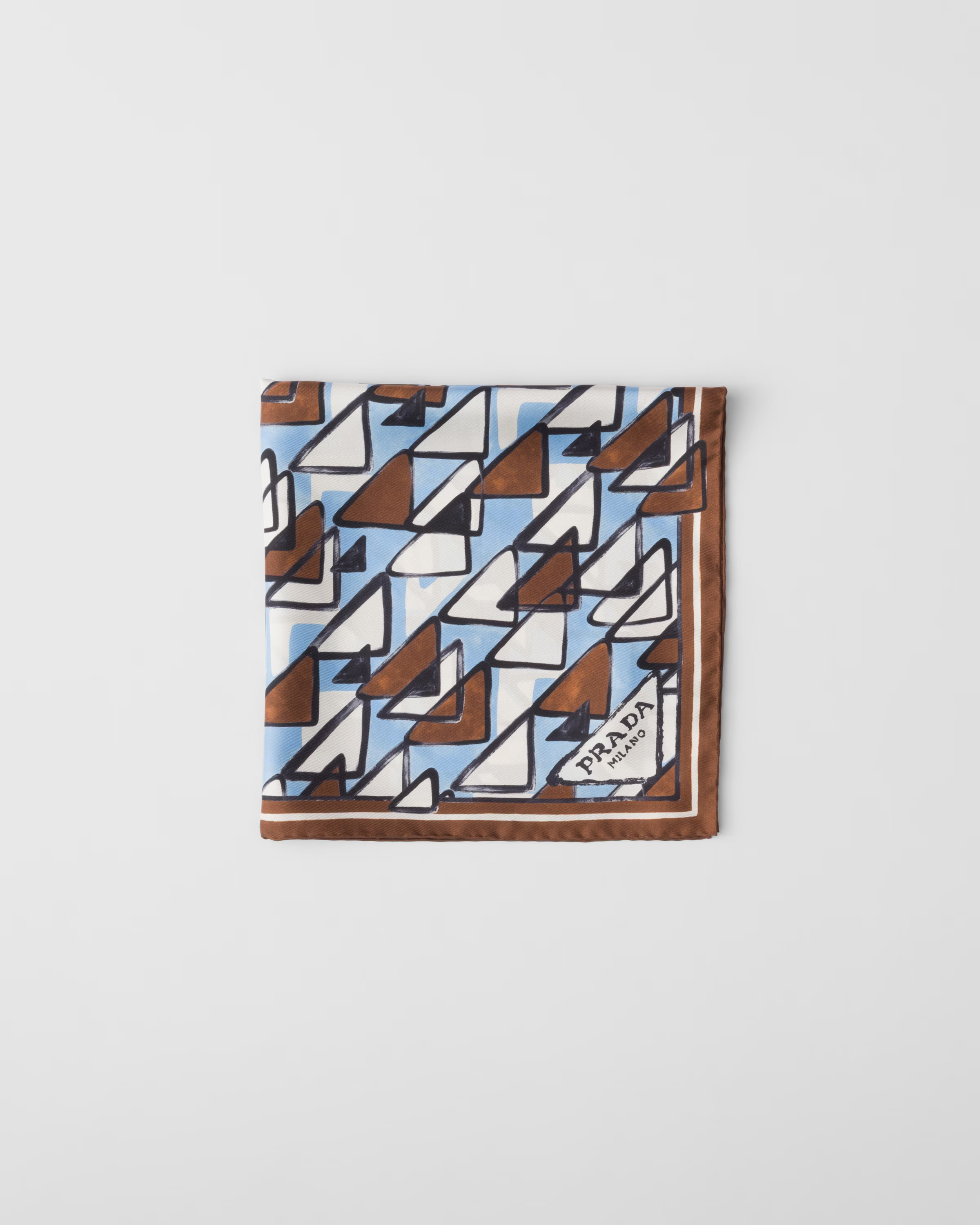 Printed silk twill scarf 55x55 | Prada US