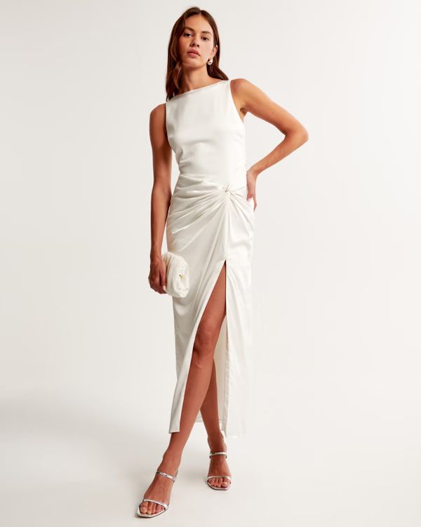 Women's Angel Sleeve O-Ring Cutout Gown | Women's Dresses & Jumpsuits | Abercrombie.com | Abercrombie & Fitch (US)