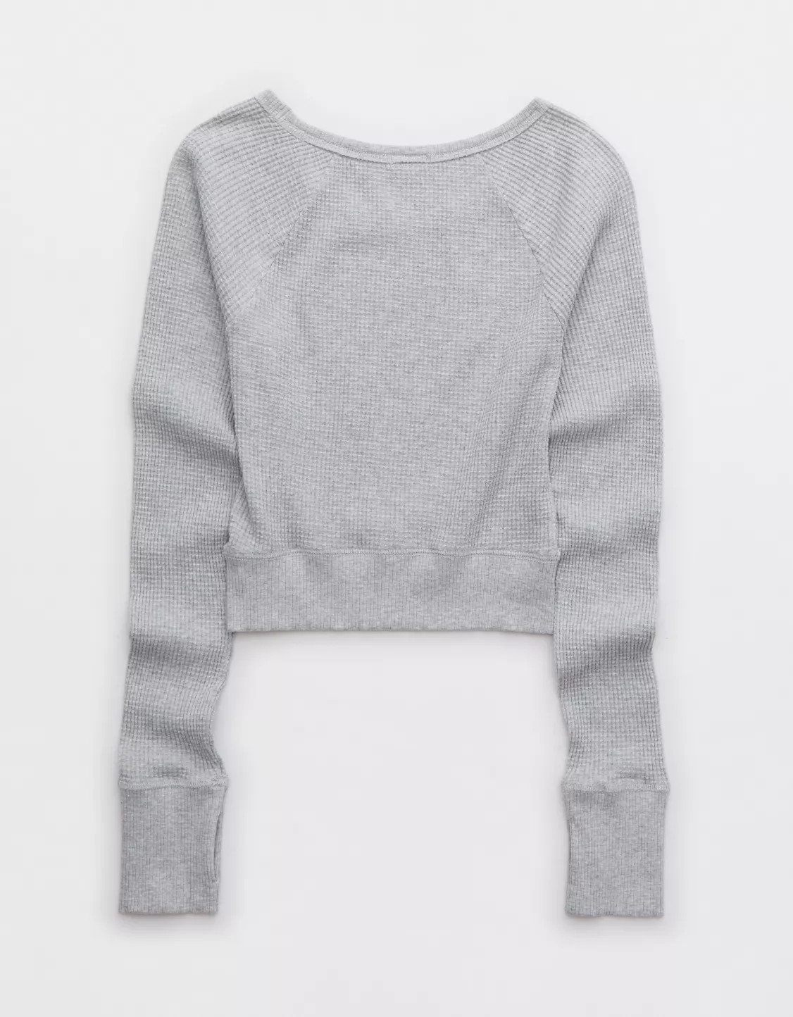 OFFLINE By Aerie Wow! Waffle Open Neck Cropped T-Shirt | Aerie