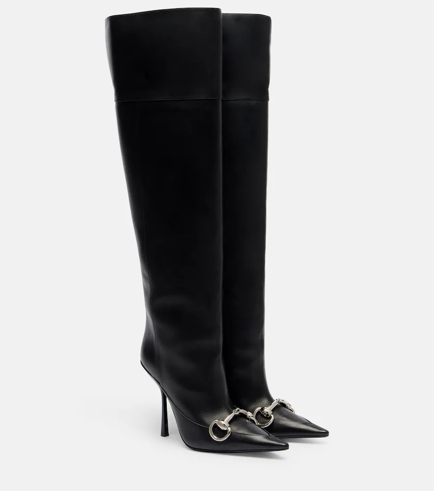 Gucci Boulevard Horsebit leather knee-high boots | Mytheresa (US/CA)