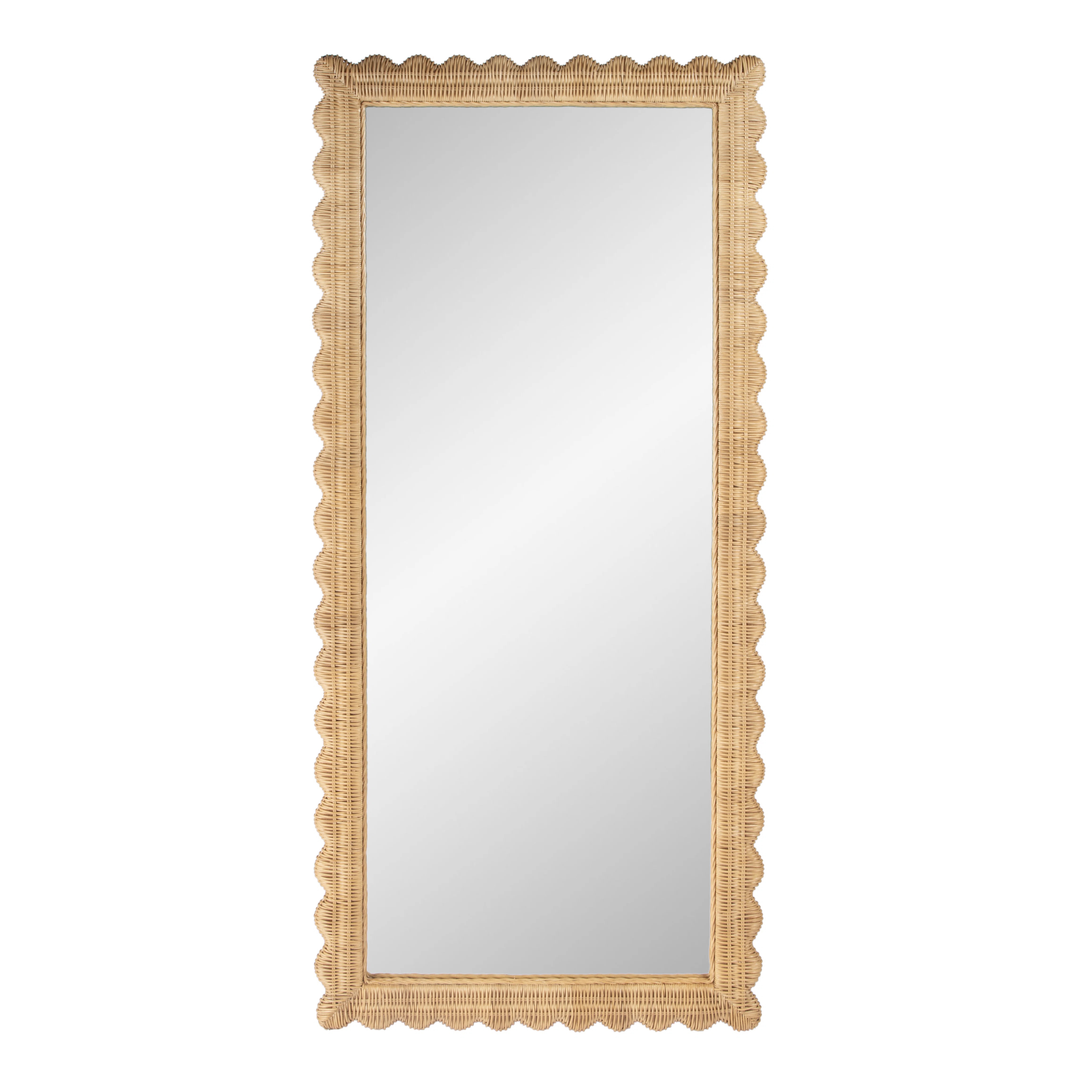 Eddis Scalloped Rattan Floor Mirror | Wayfair North America