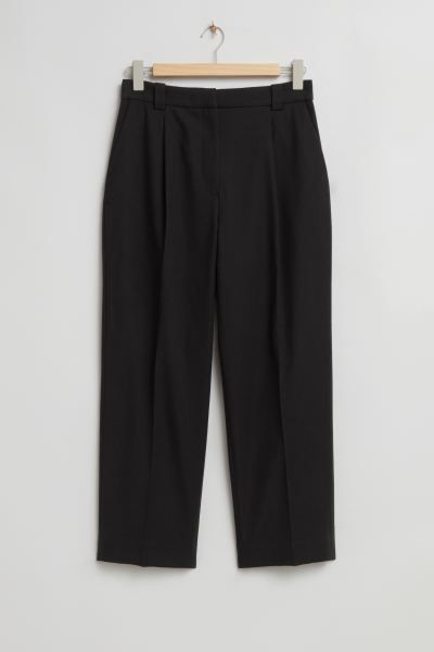 Pleated Straight Leg Trousers | H&M (UK, MY, IN, SG, PH, TW, HK)