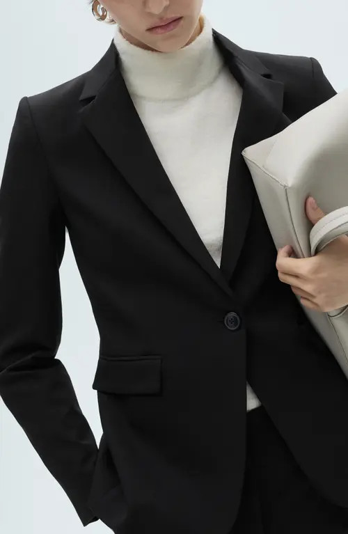 MANGO Fitted Suit Jacket in Black at Nordstrom, Size 16 | Nordstrom