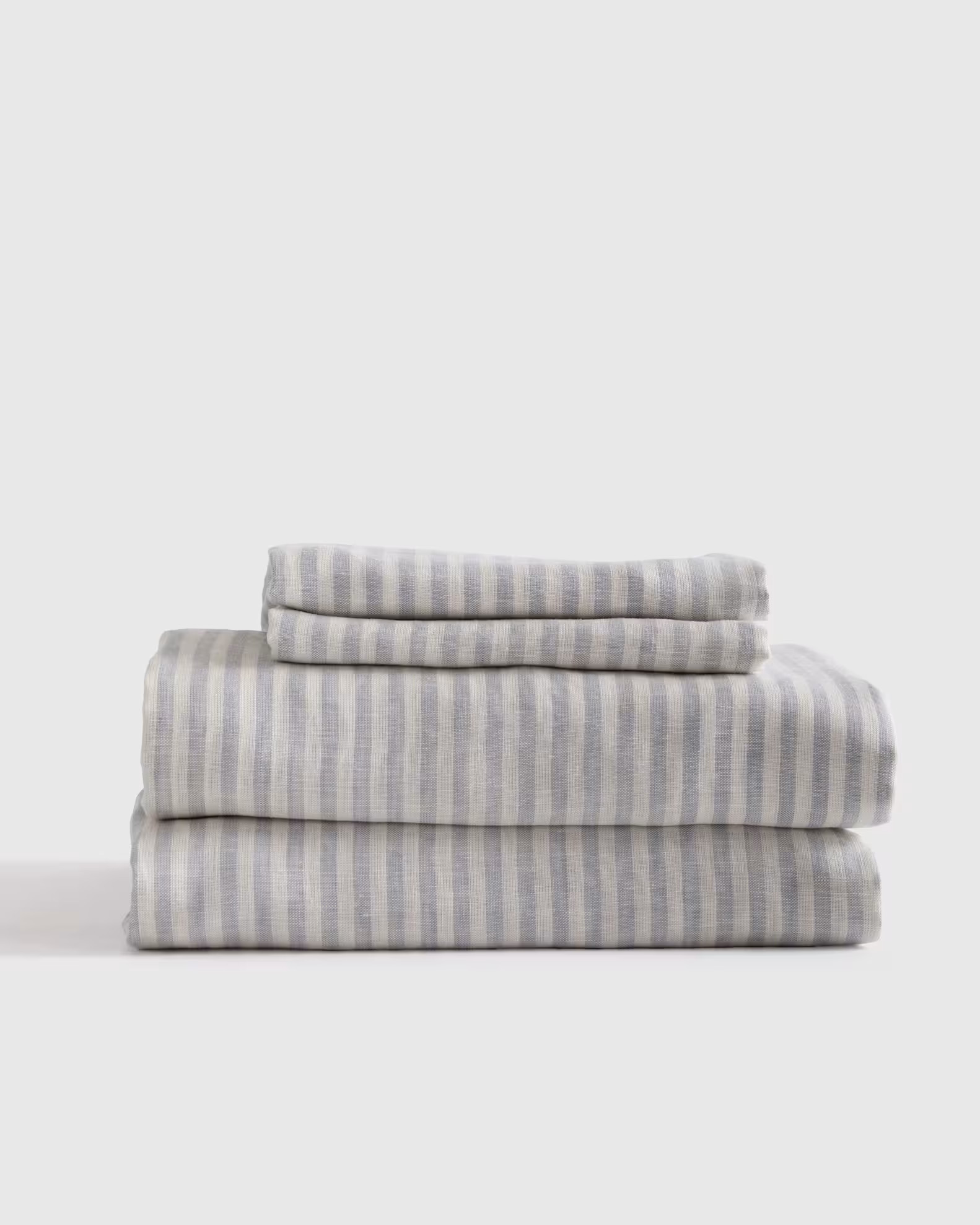 Linen Sheets | Quince in Mist/White Stripe | Quince