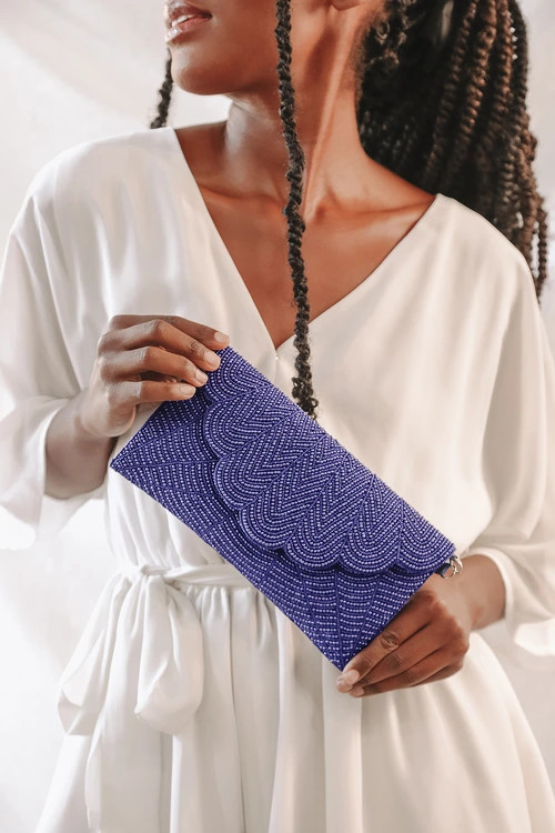 Junipero Cobalt Blue Beaded Clutch | Lulus (US)