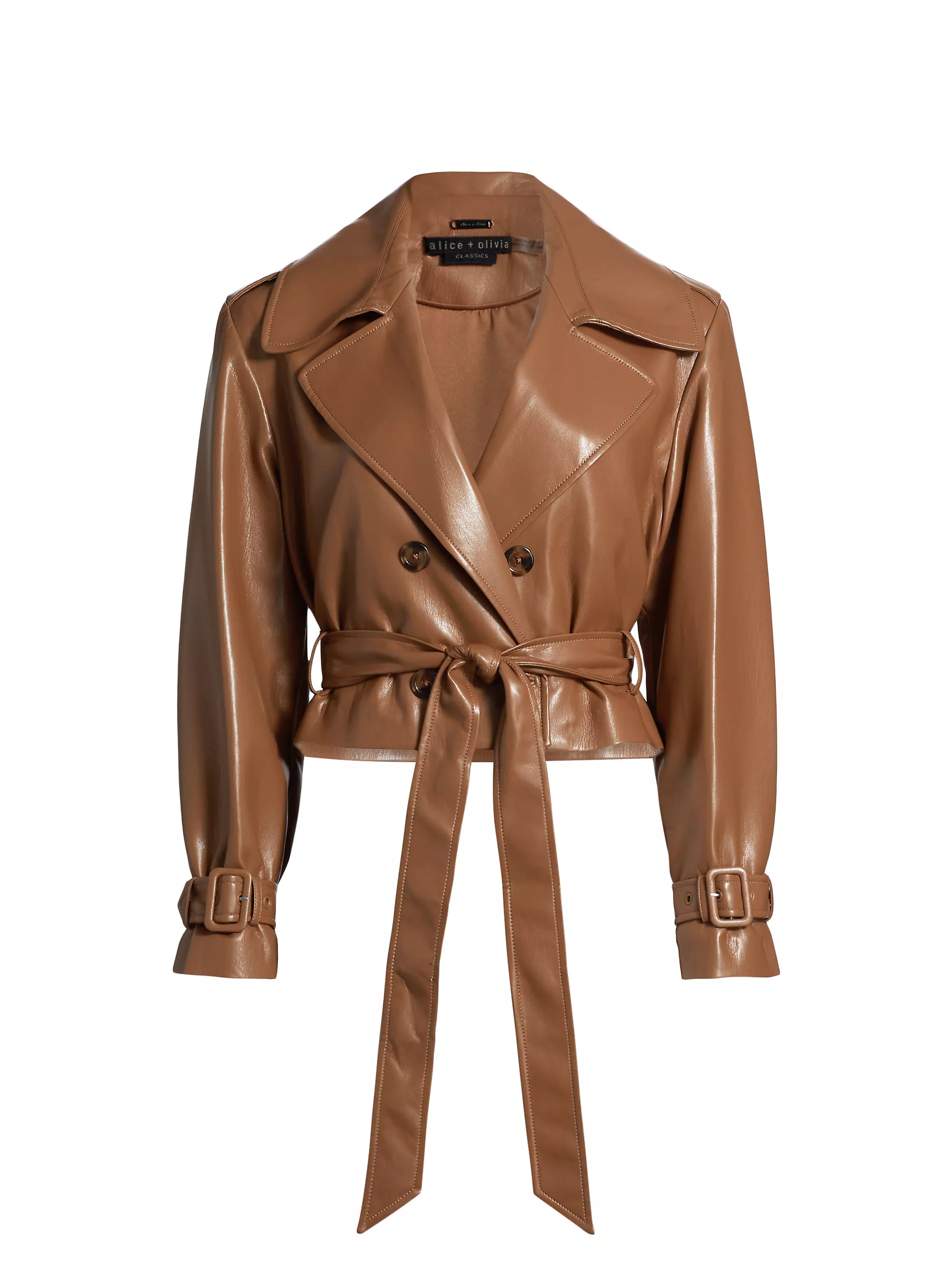 Alice + OliviaKeith Faux Leather Crop Trench Coat | Saks Fifth Avenue