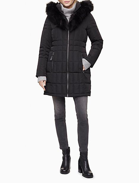 Faux Fur Full Zip Hooded Puffer Jacket | Calvin Klein (US)