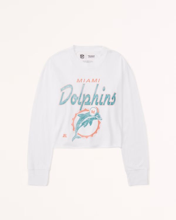 Long-Sleeve Cropped Miami Dolphins Tee | Abercrombie & Fitch (US)