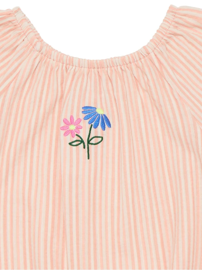Wonder Nation Little Girls Puff Sleeve Top with Embroidery, Sizes 4-10 - Walmart.com | Walmart (US)