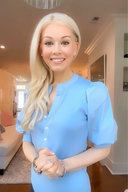 Really leaning into the puffed sleeve look in yet another top from Veronica Beard - so comfy and flattering!  🩵 You can find this look “in action” over on my Instagram in a recent trick or treating etiquette reel. 🍬

#LTKHalloween #LTKstyletip