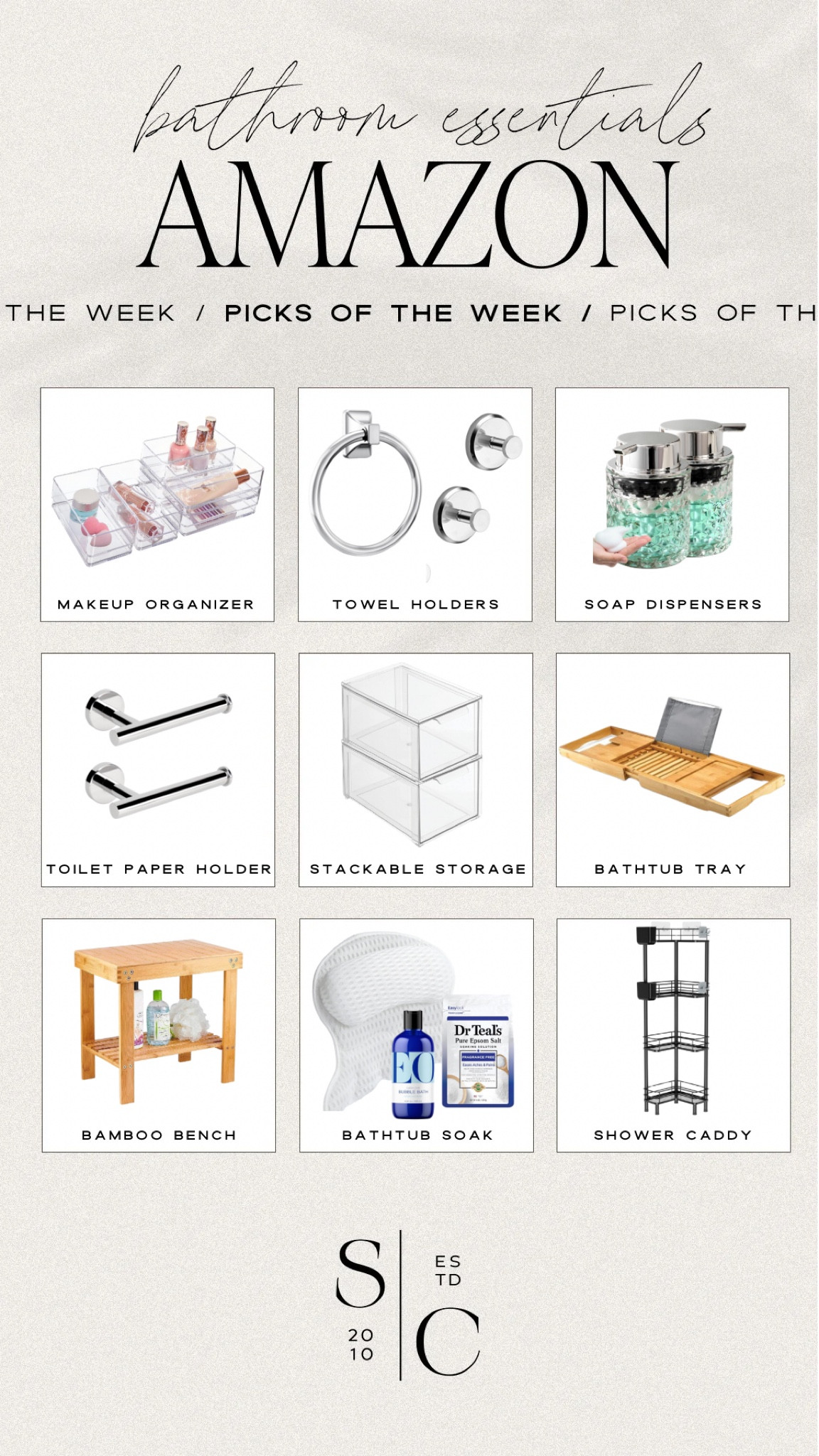 AMAZON | Bathroom Essentials

Amazon find, bathroom, shower, organization, home organizing, storage 

#LTKFindsUnder100 #LTKHome #LTKFindsUnder50