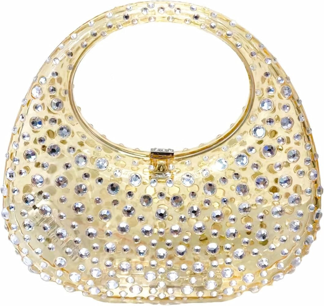 Women's Evening Bag Sparkly Rhinestone Clutch Purse Bling Acrylic Top-handle Bag for Women | Amazon (US)