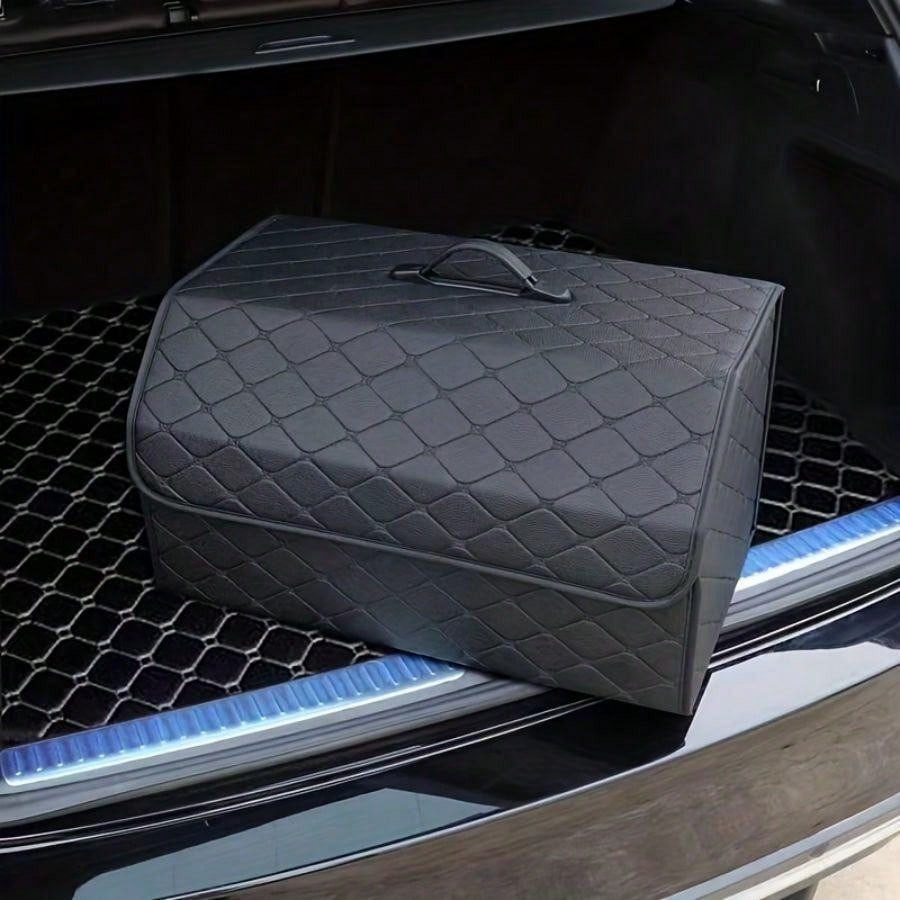 Easypie Selection 1pc Car Trunk Organizer Large Capacity Box Auto Multiuse Tools Storage Bag Stowing And Tidying PU Leather Folding Bag For Emergency Storage Box | SHEIN