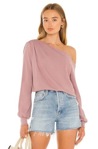 LA Made Audrey Off Shoulder Pullover in Mauve from Revolve.com | Revolve Clothing (Global)